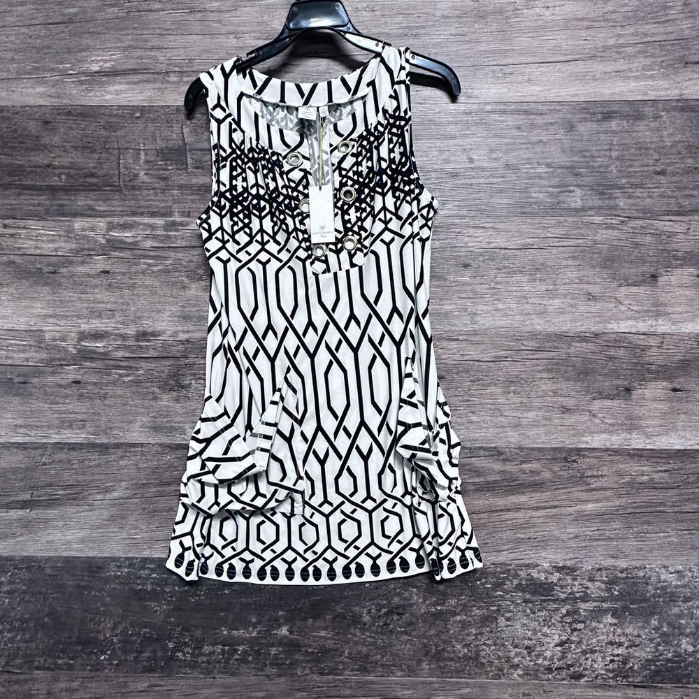 Saint Tropez West Black and White Geometric Dress Womens Small